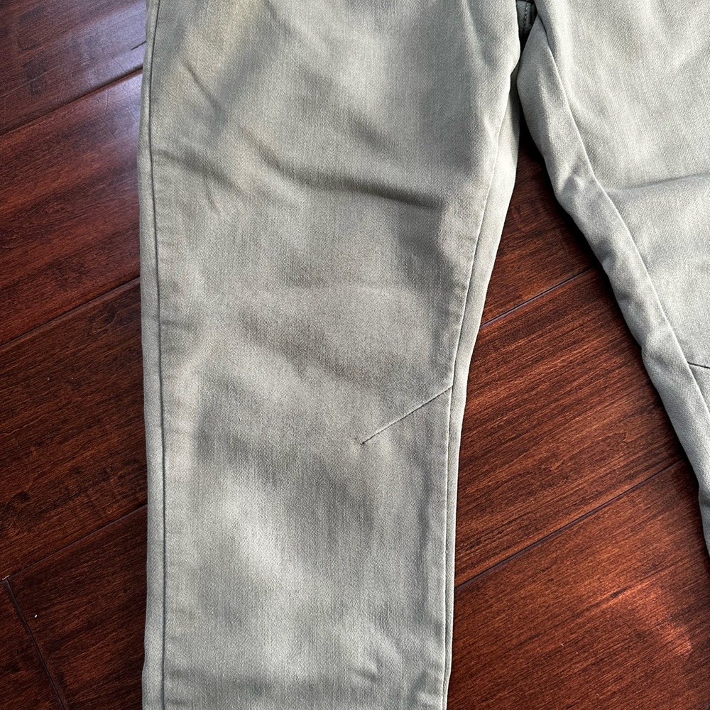 ZARA Man Olive Green Twill Jogger Pants Boys Size S Cotton Blend Elastic Cuff - Picture 5 of 10